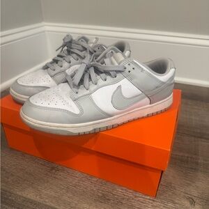 Nike Dunks Low Light Gray and White